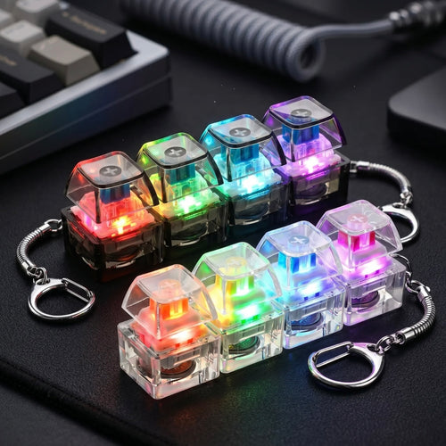 + Gift - RGB Keyboard Fidget Keychain with LED Lights 🎁